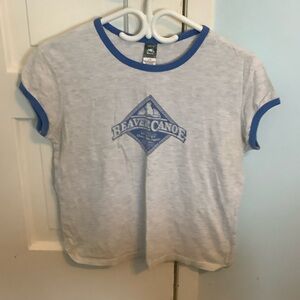 Roots Kids Gray Tee with Blue Trim